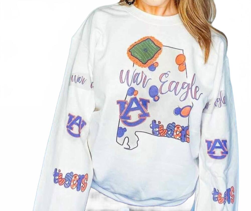 NEW GILDAN auburn sweatshirt in white